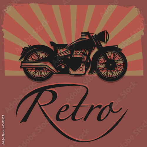 Retro Motorcycle label, vector illustration