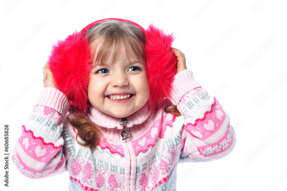 portrait of a little girl in warm clothes, cold, winter, health portrait of a little girl in warm clothes, cold, winter, health