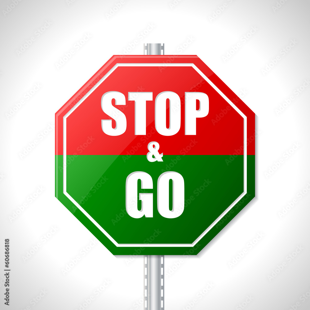 Stop and go sign for racers Stock Vector