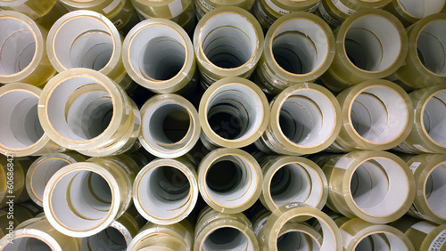Stacked packing tapes ready for moving