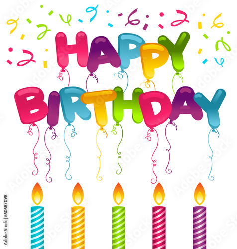 Canvas Print Happy Birthday Greeting Card