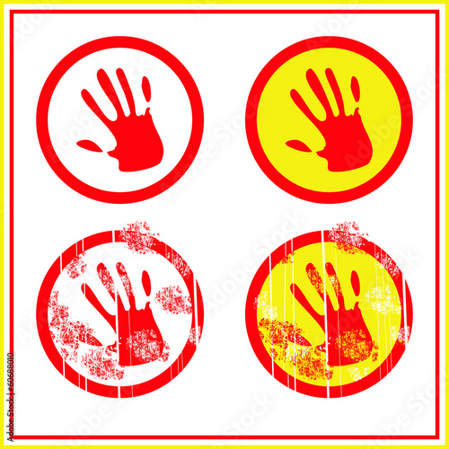 stop sign, hand silhouette