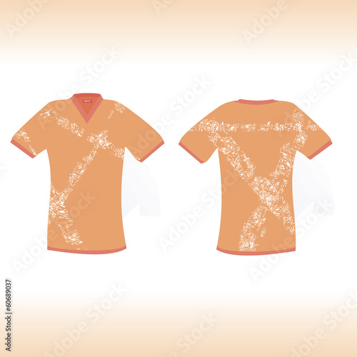blue t-shirt with original scratch design