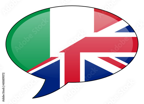 Italian British Speech Bubble Icon