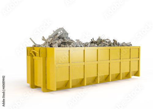 Rubble container isolated on white background