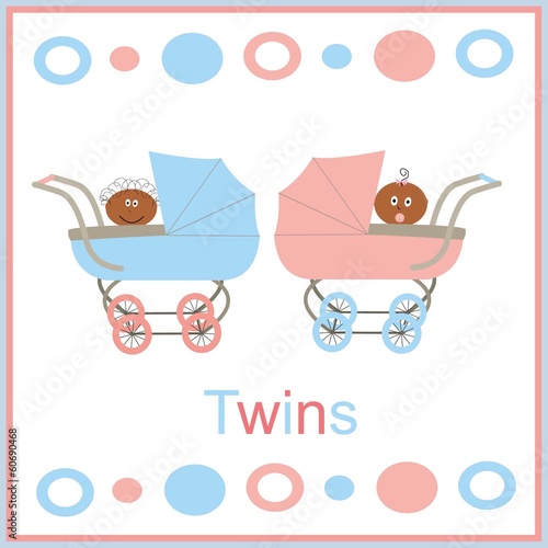 card for newborn twins with kids