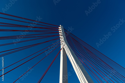 Fototapeta Naklejka Na Ścianę i Meble -  Cable-stayed bridge name of John Paul II ,Gdańsk