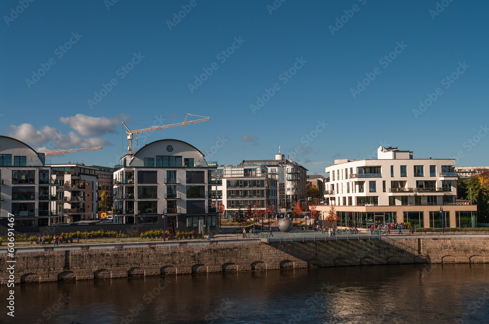 Development of Modern buildings in Magdeburg, Germany