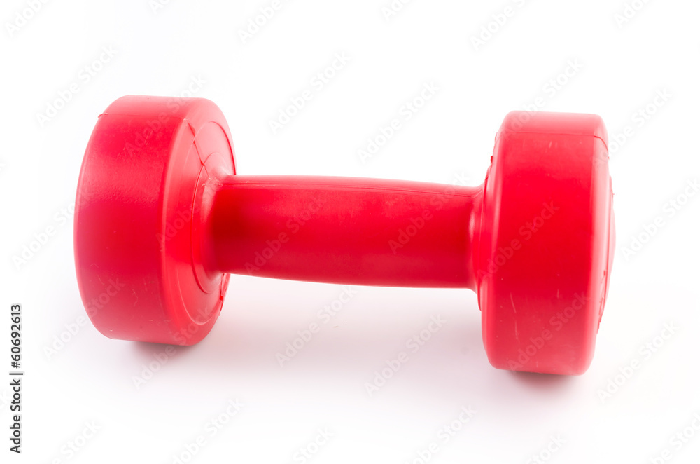 Red dumbells weight isolated on white background Red dumbells weight isolated on white background
