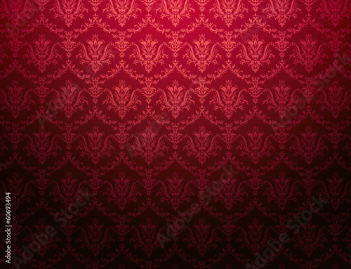 cardinal red floral pattern wallpaper