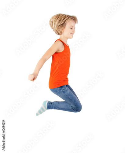 young girl jumping