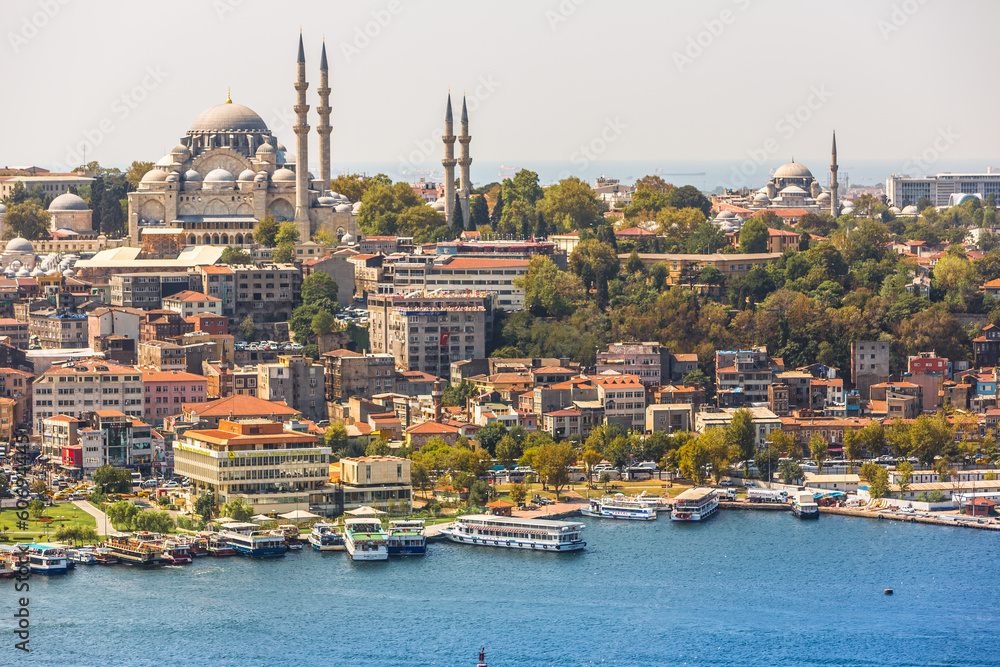 Naklejka premium Istanbul panoramic view from Galata tower. Turkey