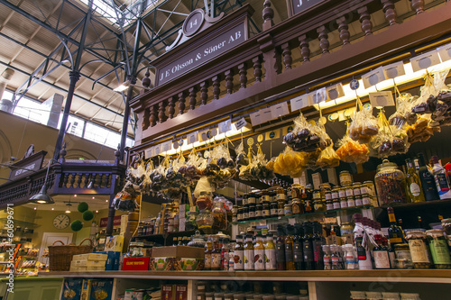 Photography Stockholm, Sweden. Interior of urban food market