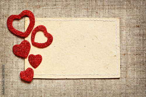 Valentine card on canvas ba...