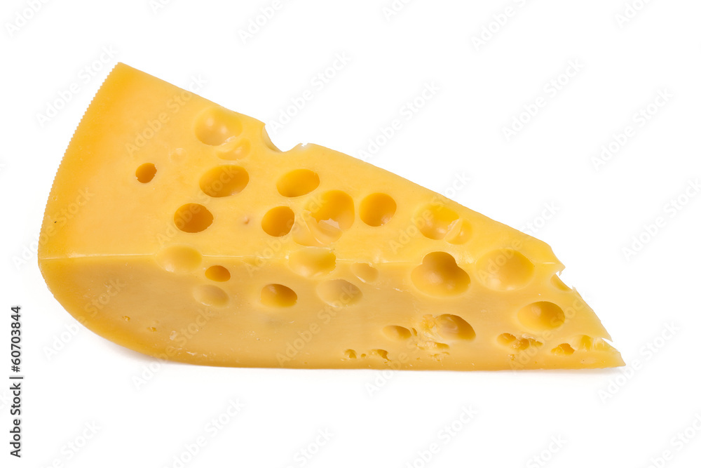 piece of cheese isolated on a white background piece of cheese isolated on a white background