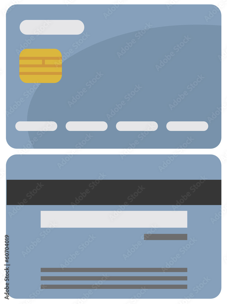 vector isolated illustration of credit card, simple drawn shape