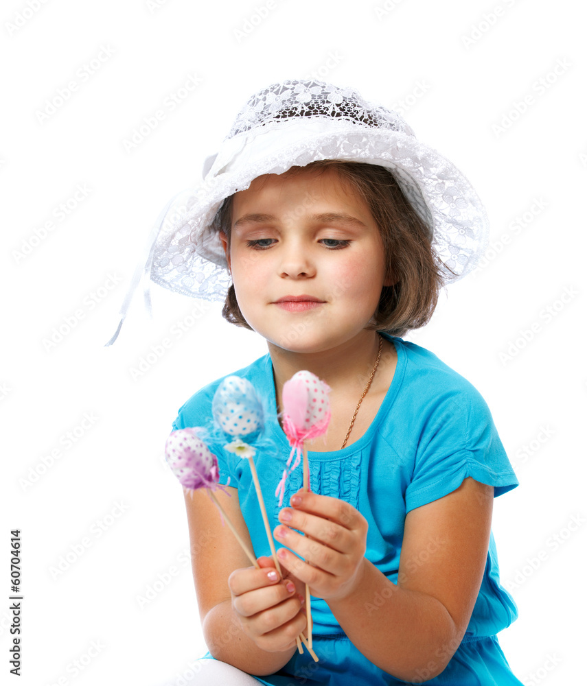 portrait of a little girl holding Easter eggs, holiday, Easter portrait of a little girl holding Easter eggs, holiday, Easter