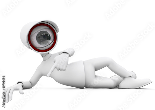 lying watching and pointing