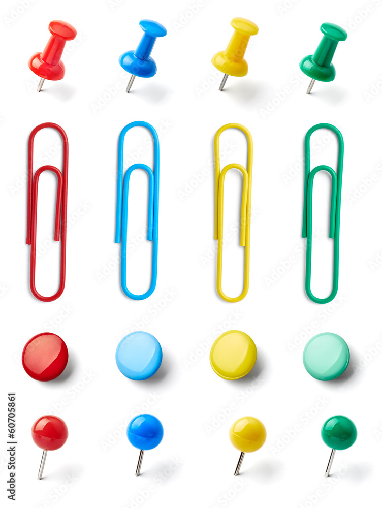 push pin thumbtack paper clip office business