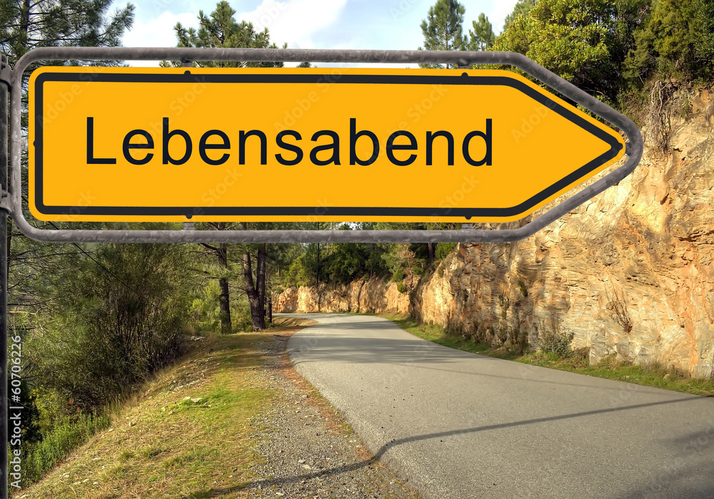 Fototapeta premium Strassenschild 15 - Lebensabend