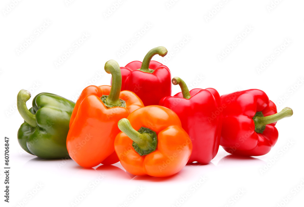 Sweet bell pepper isolated on white background cutout Sweet bell pepper isolated on white background cutout