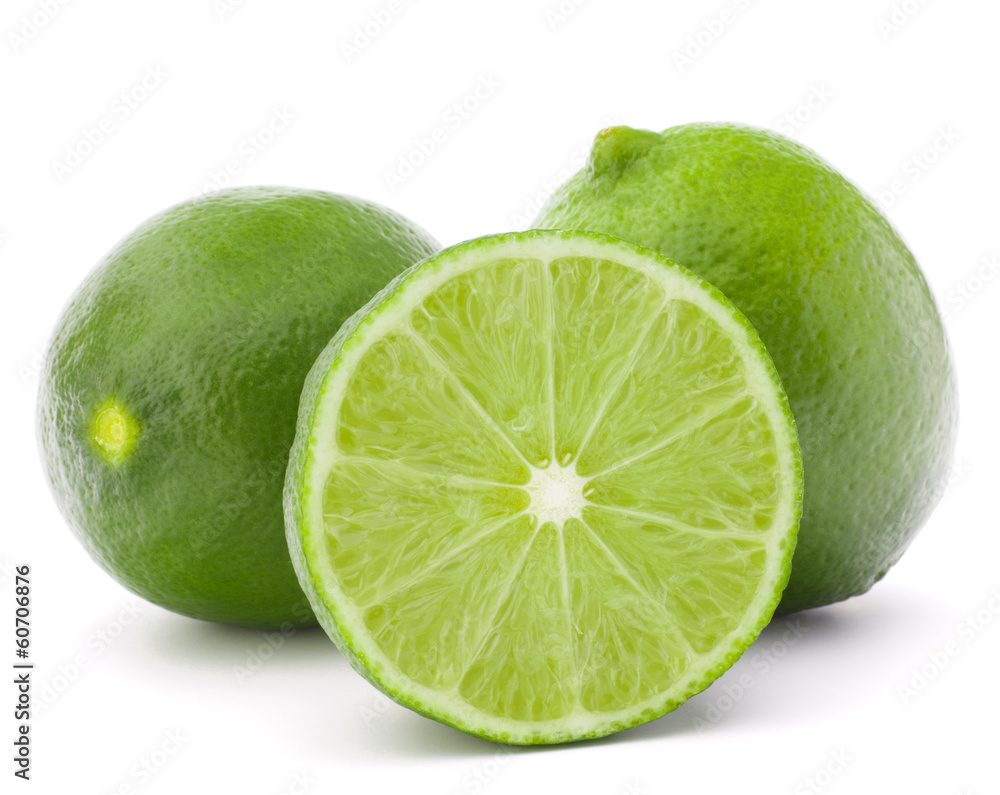 Citrus lime fruit isolated on white background cutout Citrus lime fruit isolated on white background cutout