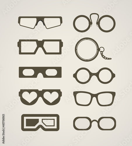 Vintage and modern glasses collection