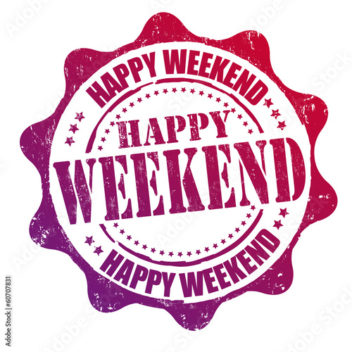 Happy weekend stamp