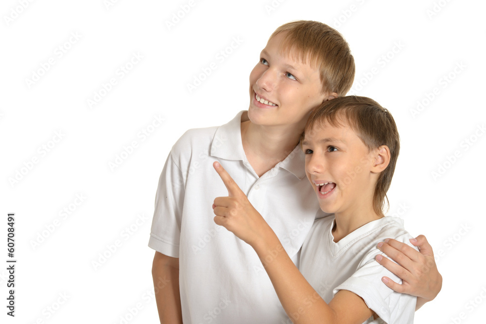 Two brothers isolated Two brothers isolated