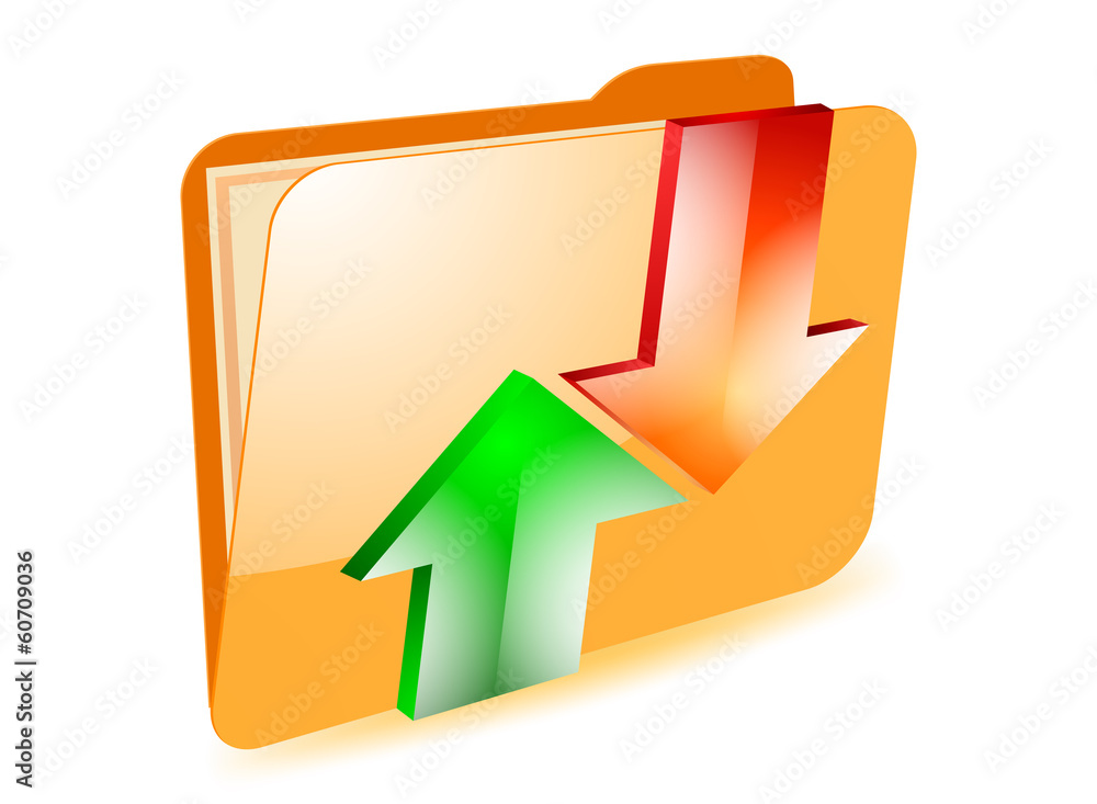 Glossy folder exchange on a white background Glossy folder exchange on a white background