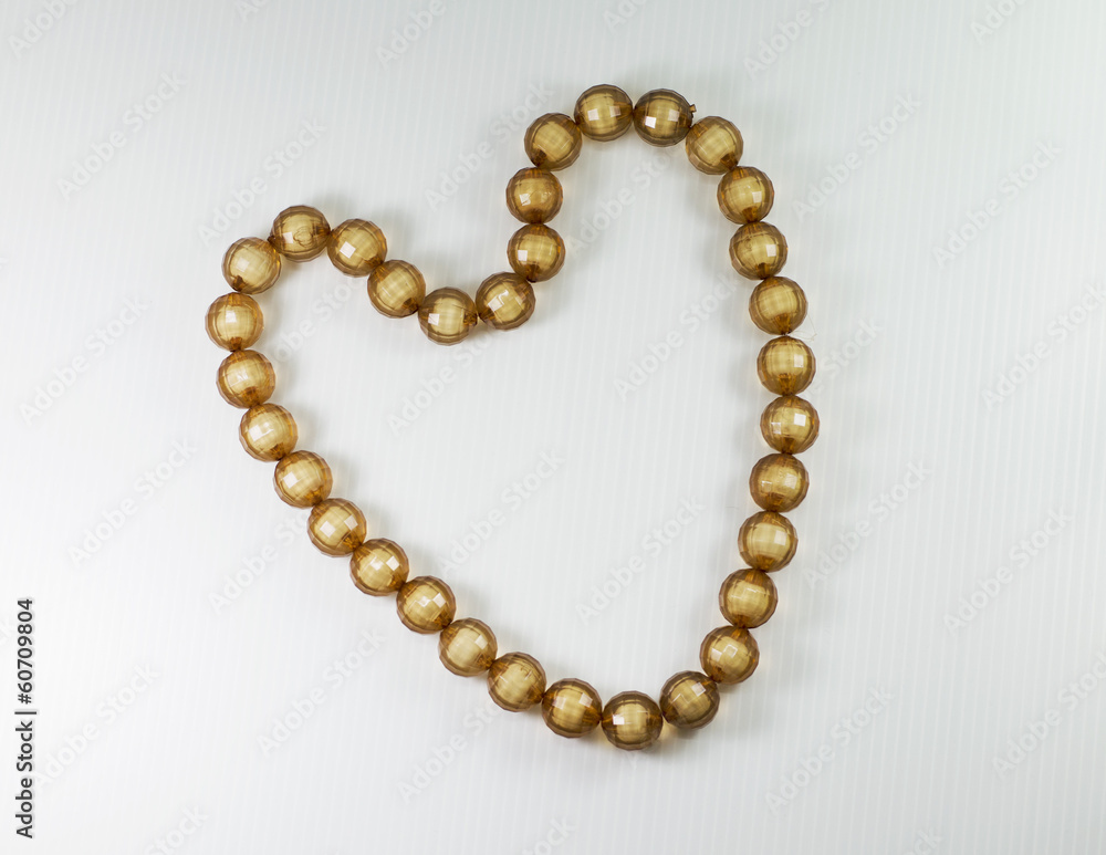 Heart necklace hand made with brown beads Heart necklace hand made with brown beads