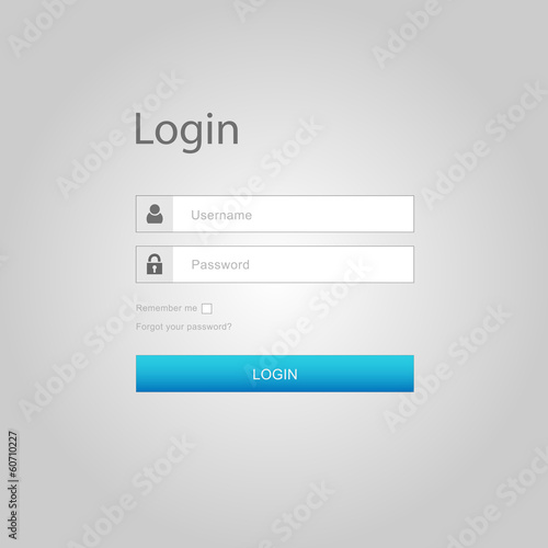 Vector login interface - username and password