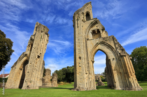 The historic ruins of Glastonbury Abbey in Somerset, England photo