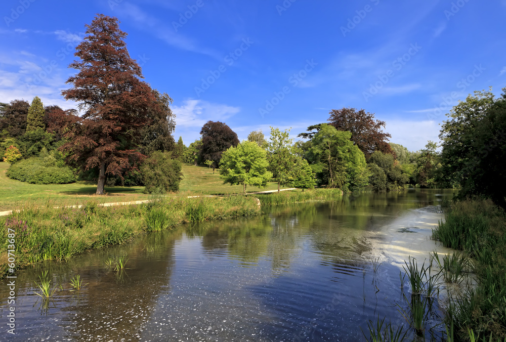 Riverbank .Blenheim Palace, England, United Kingdom Riverbank .Blenheim Palace, England, United Kingdom