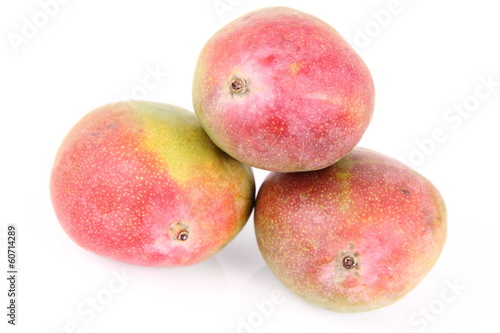 Mango fruits on a white background