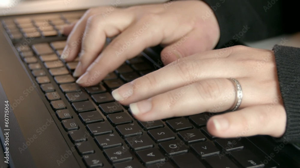 Woman hands typing on computer keyboard. Woman hands typing on computer keyboard.