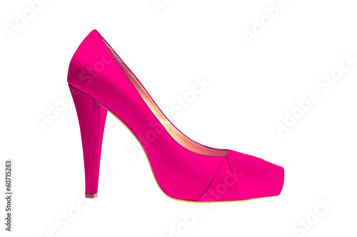 pink high heeled shoe isolated on white
