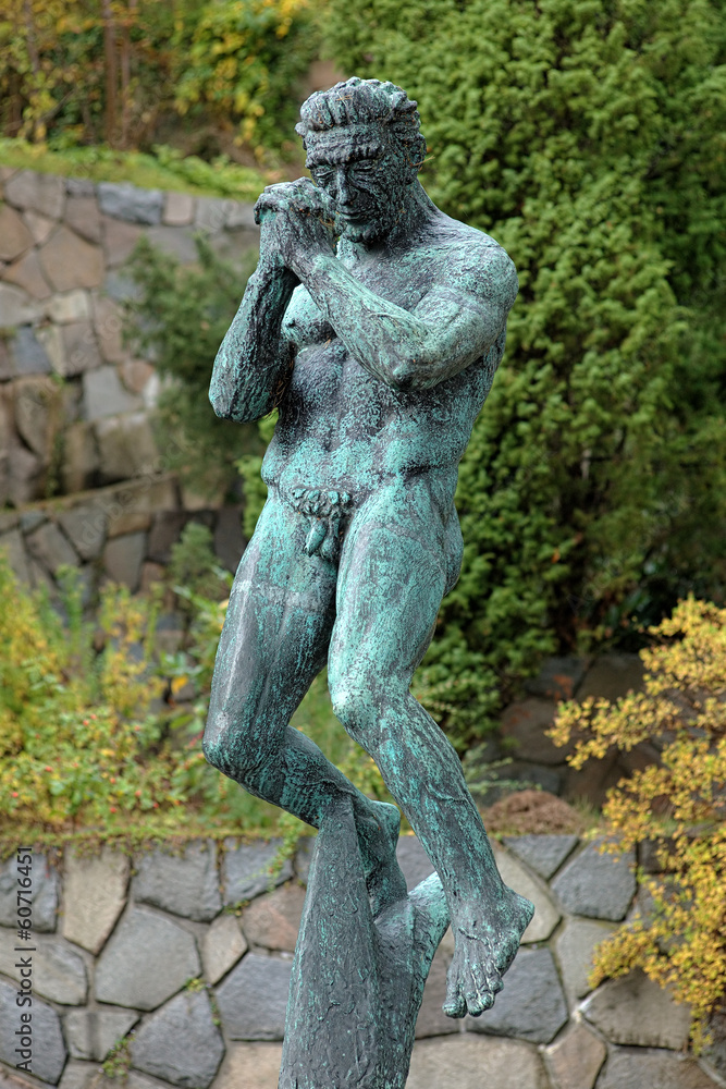 Fototapeta premium The Man Praying sculpture in Millesgarden, Stockholm