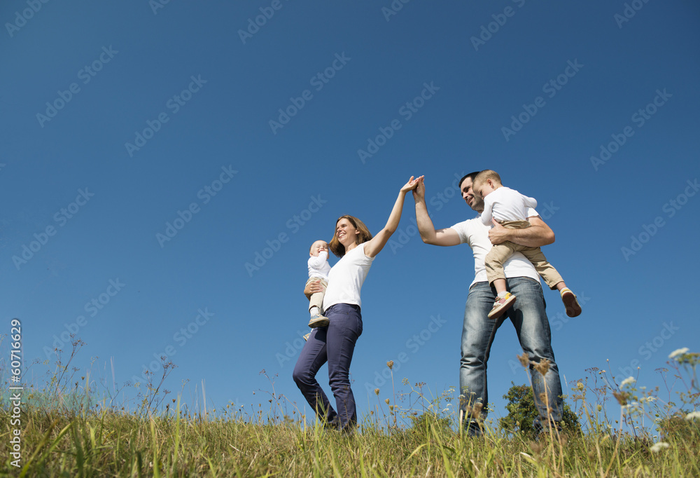 Happy family in nature Happy family in nature