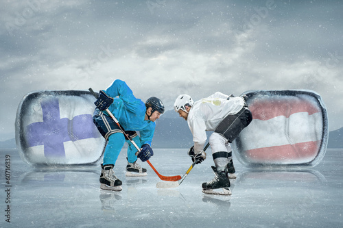 Photography Ice hockey players in the ice
