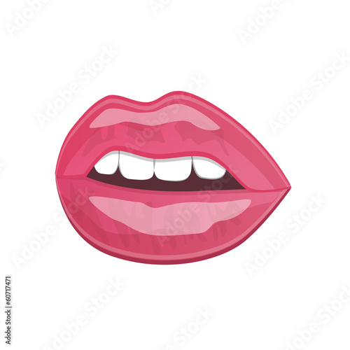 lips painted pink lipstick