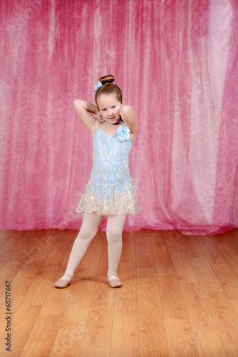 Wallpaper Mural little ballerina girl wearing blue tutu Torontodigital.ca