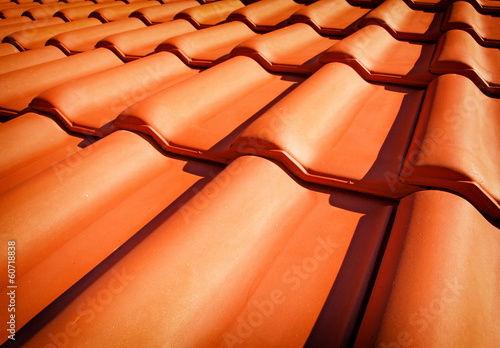 Roof tiles closeup