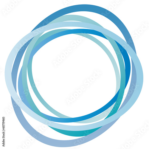 Kreis - abstrakte Ringe - blau - hellblau, Logo für eine saubere Umwelt, plastikfreie Meere und Gewässer, Umwelt- und Klimaschutz, Vektor, isoliert