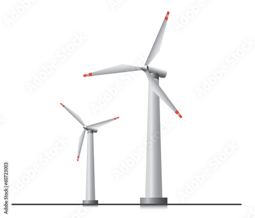 Two isolated wind turbines
