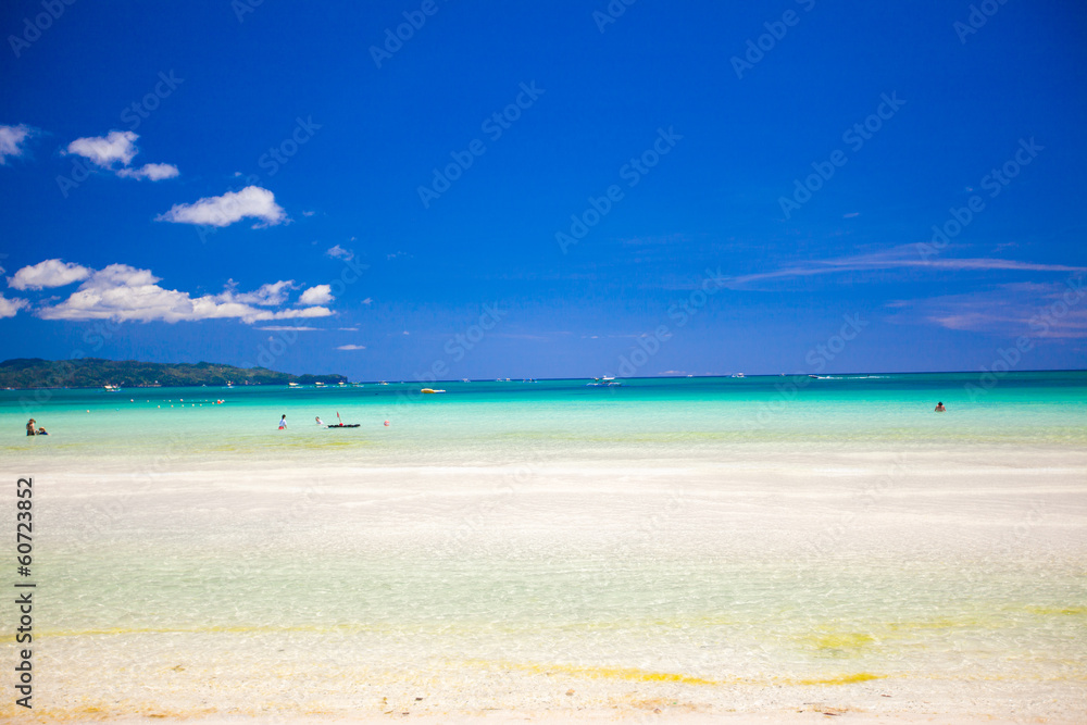 Perfect tropical beach with turquoise water and white sand Perfect tropical beach with turquoise water and white sand