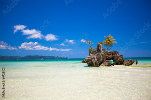 Perfect tropical beach with turquoise water in Boracay