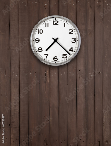 Clock on a wooden wall