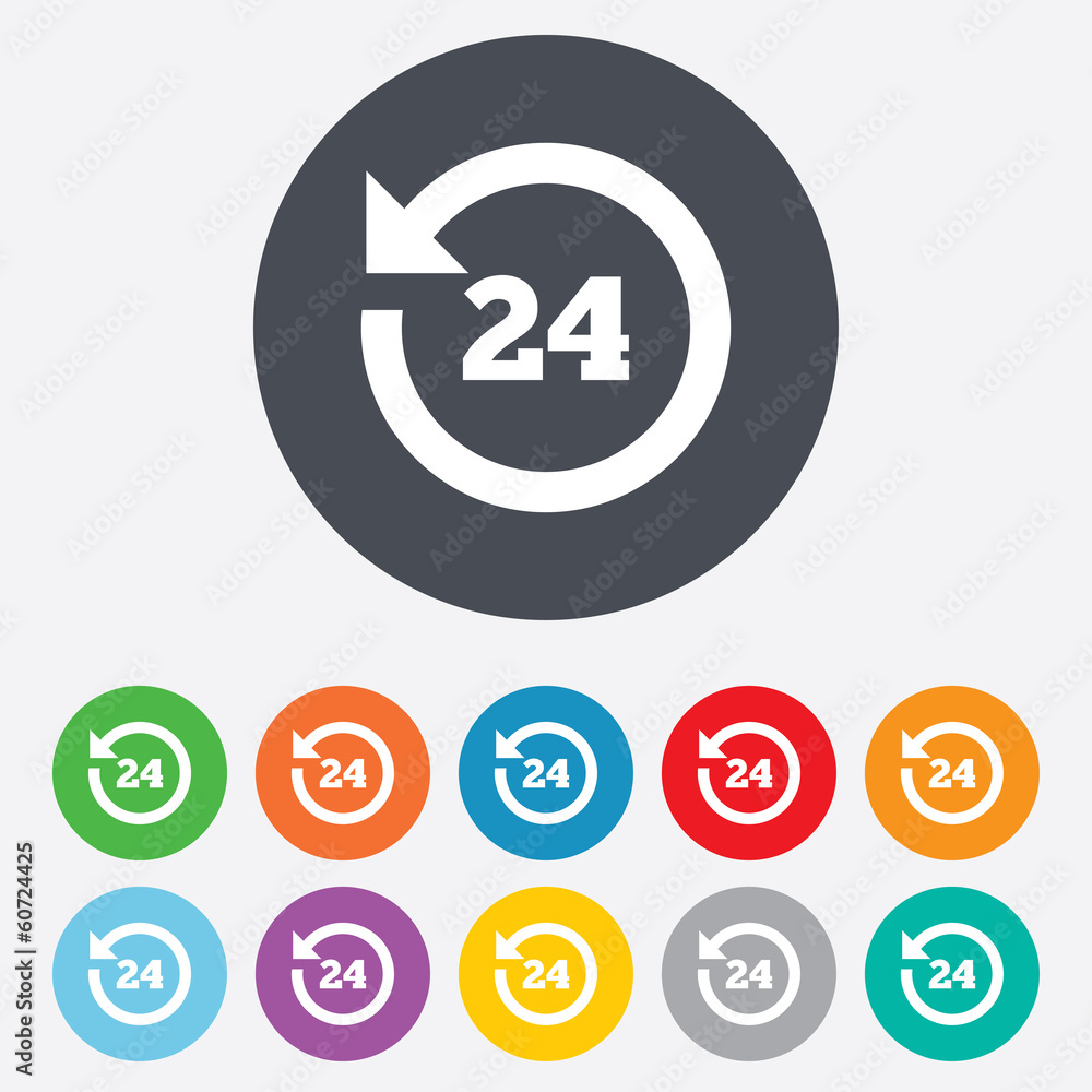 24 hours customer service. Clock support symbol. 24 hours customer service. Clock support symbol.