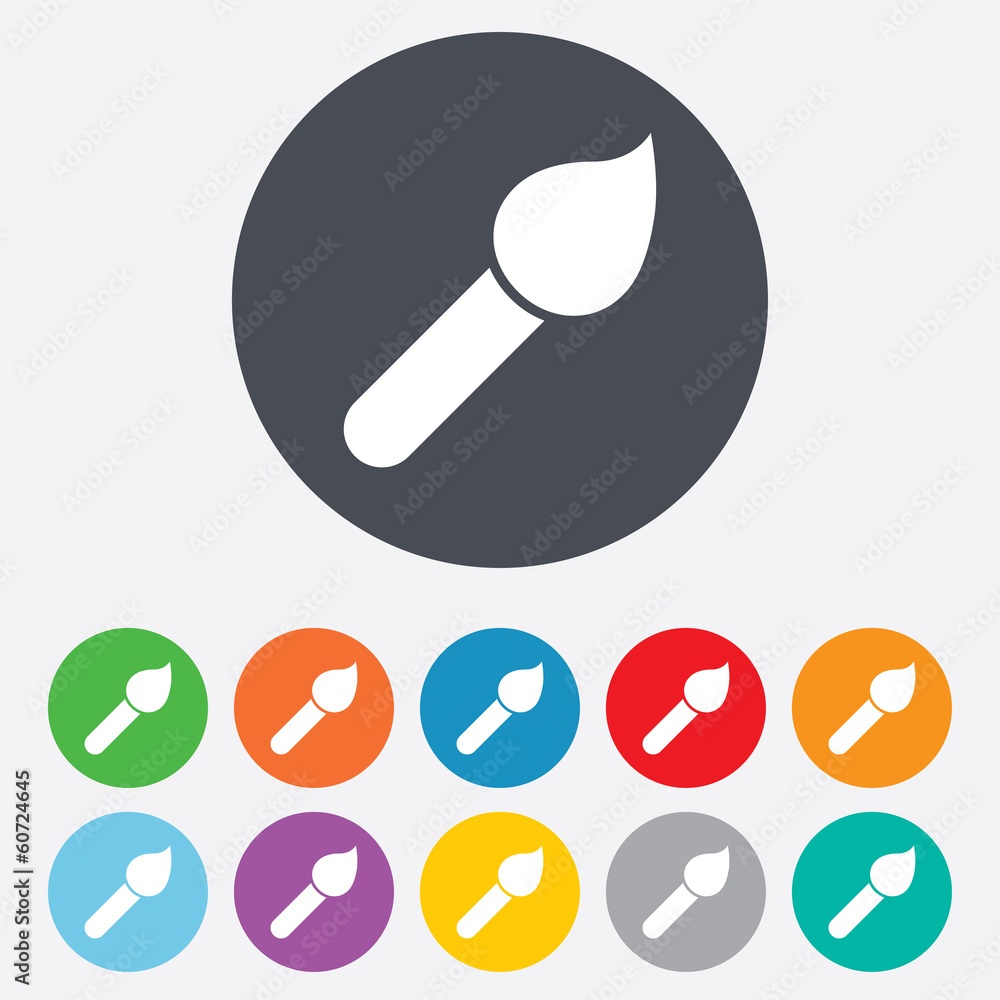 Paint brush sign icon. Artist symbol. Paint brush sign icon. Artist symbol.